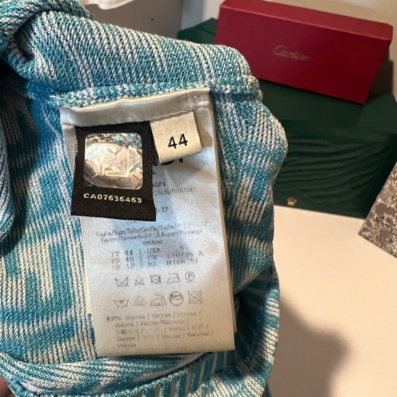 Fendi Ff Vertigo-jacquard Knit Mini Dress - Blue - Picture 4 of 7